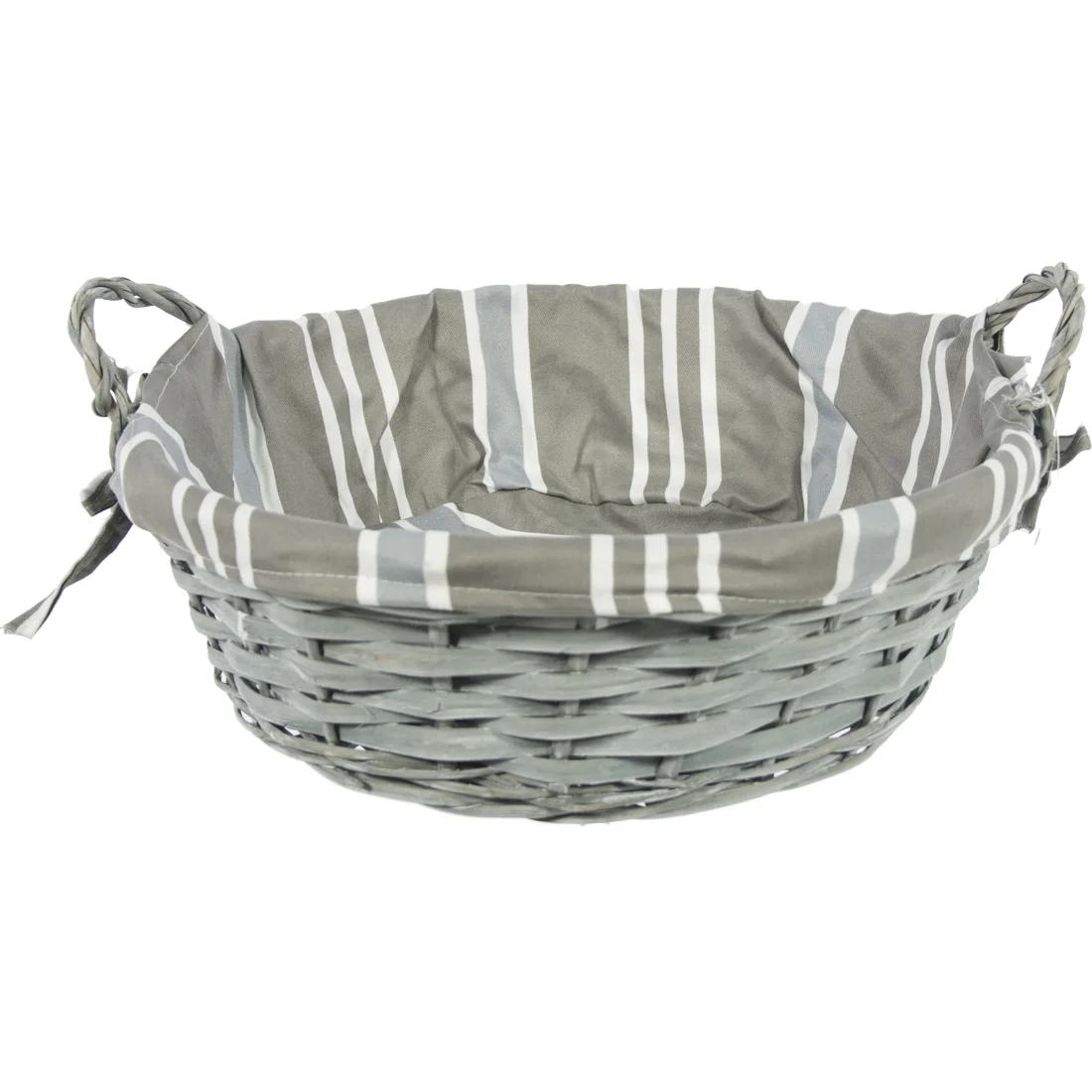 Mandje CK rond + stof grijs  Large
