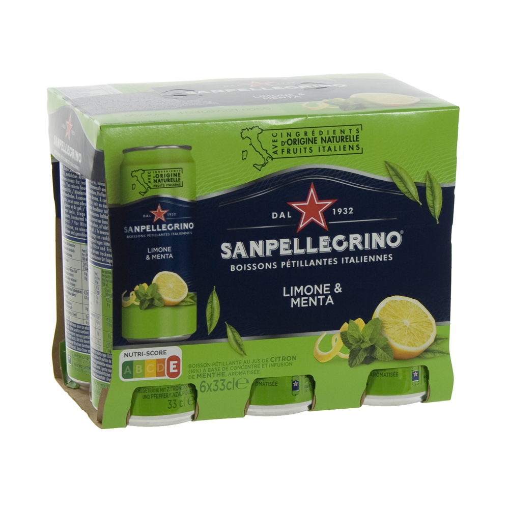 San Pellegrino Limone & Menta  33 cl  Blik  6 pak