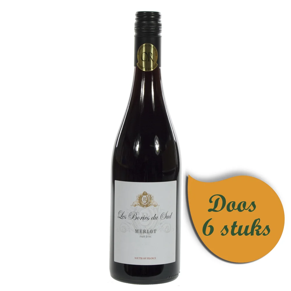 Les Bories Du Sud Merlot  75 cl  Doos  6 st