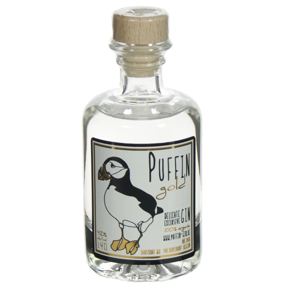 Puffin Gold Gin 42%  4 cl  Fles