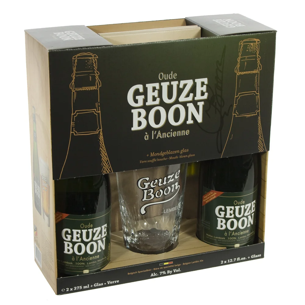 Boon Geuze Geschenk  Oude  37,5 cl  2fles+ 1glas