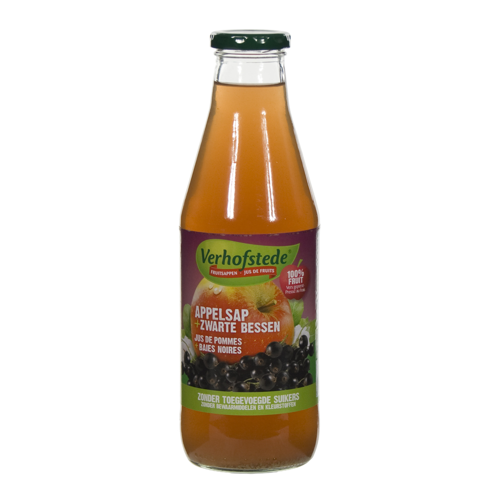 Verhofstede Fruitsap  Appel Zwarte bes  70 cl  Fles