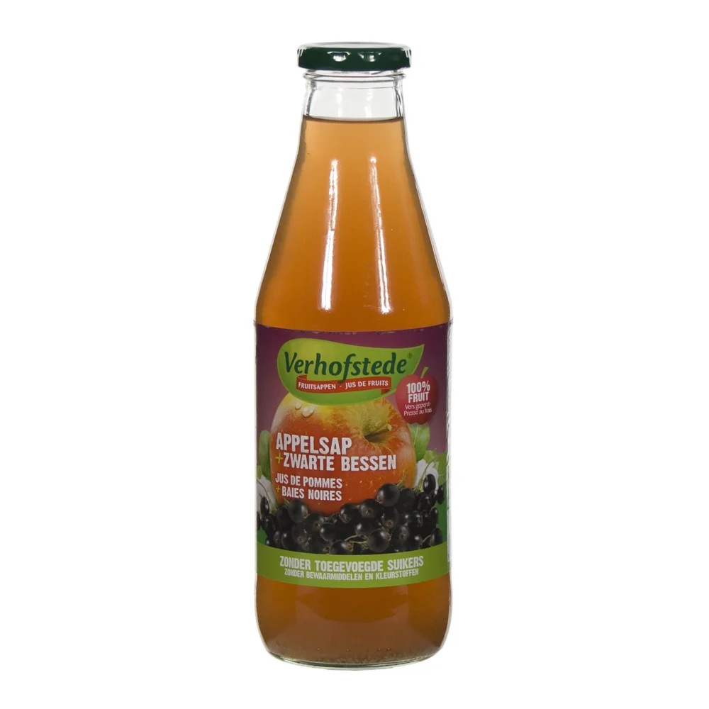 Verhofstede Fruitsap  Appel Zwarte bes  70 cl  Fles