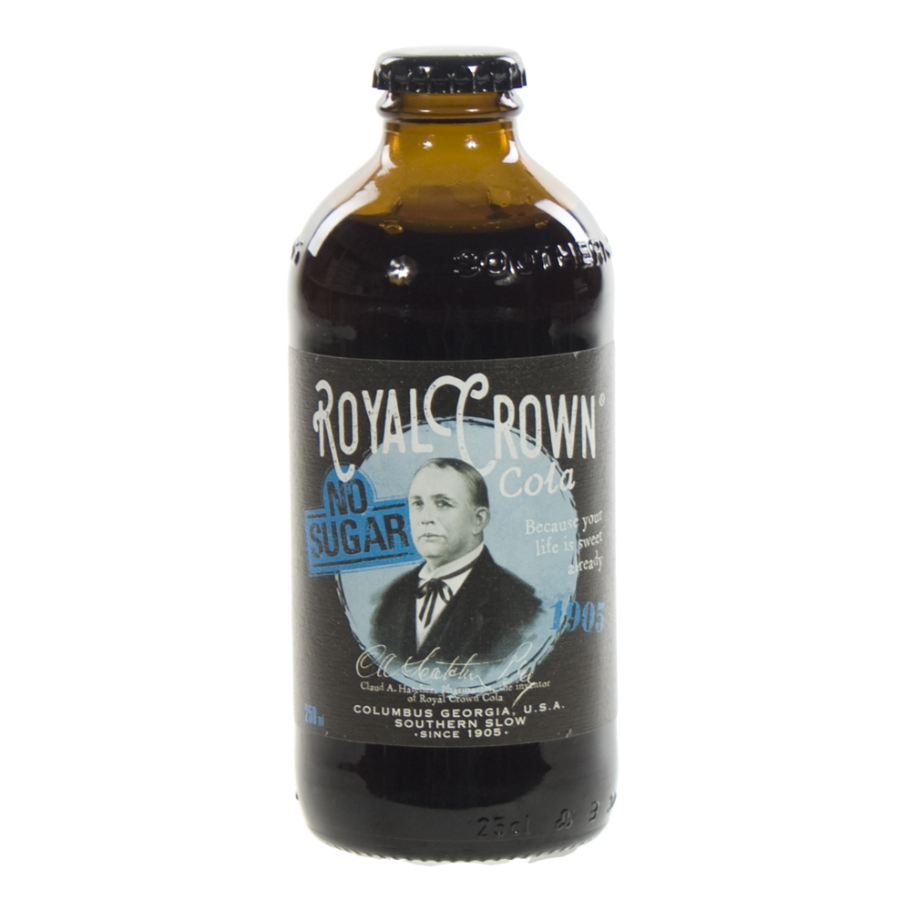 Royal Crown cola zero  25 cl  Fles