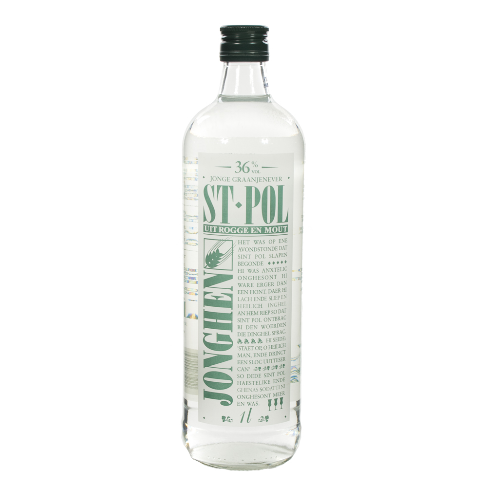 St. Pol Graanjenever 36%  1 liter  Fles