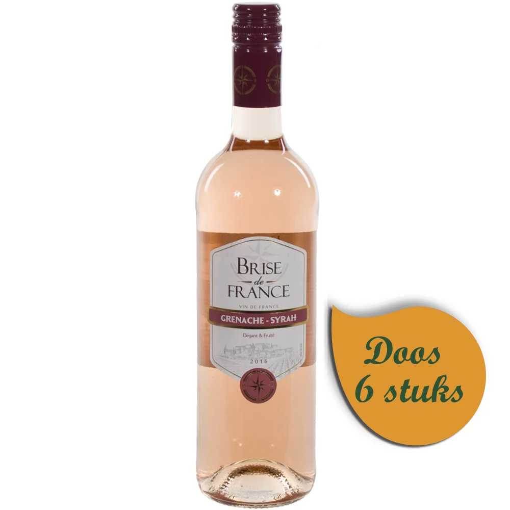 Brise de France VDP d' Oc Grenache Syrah 12.5%  Rose  75 cl  Doos  6 st