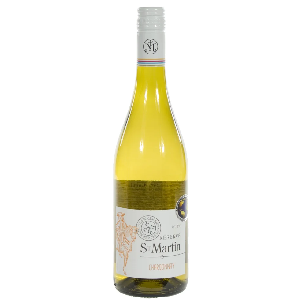St Martin Chardonnay 12.5%  Wit  75 cl  Fles
