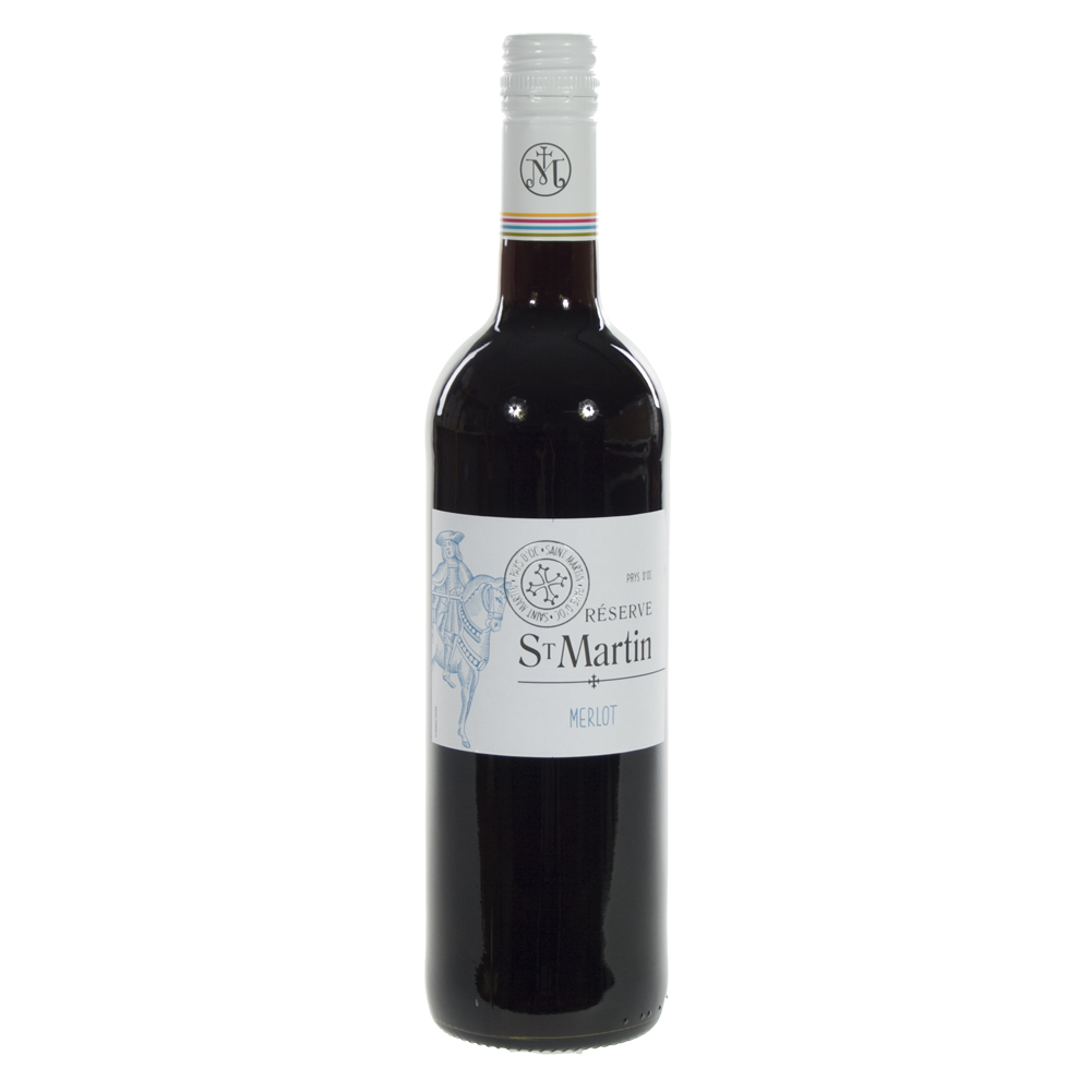 St Martin Merlot 13%  Rood  75 cl  Fles