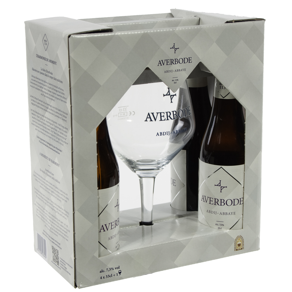 Averbode geschenk  Blond  33 cl  4fles+ 1glas