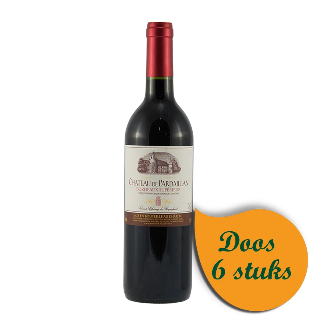 Chateau de Pardaillan Bordeaux Superieur  Rood  75 cl  Doos  6 st