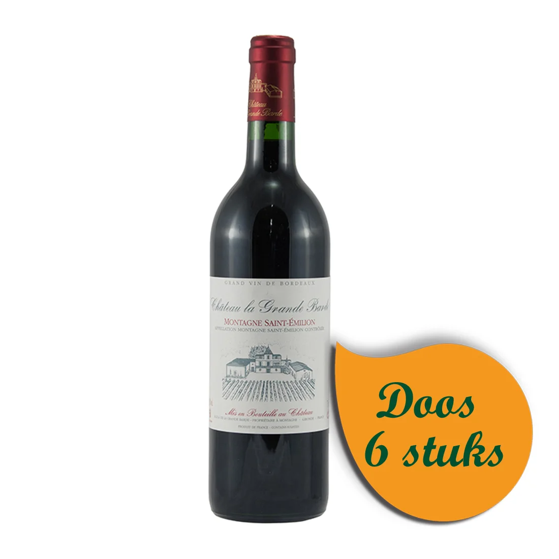 Chat. La Grande Barde Montage Saint Emilion  Rood  75 cl  Doos  6 st