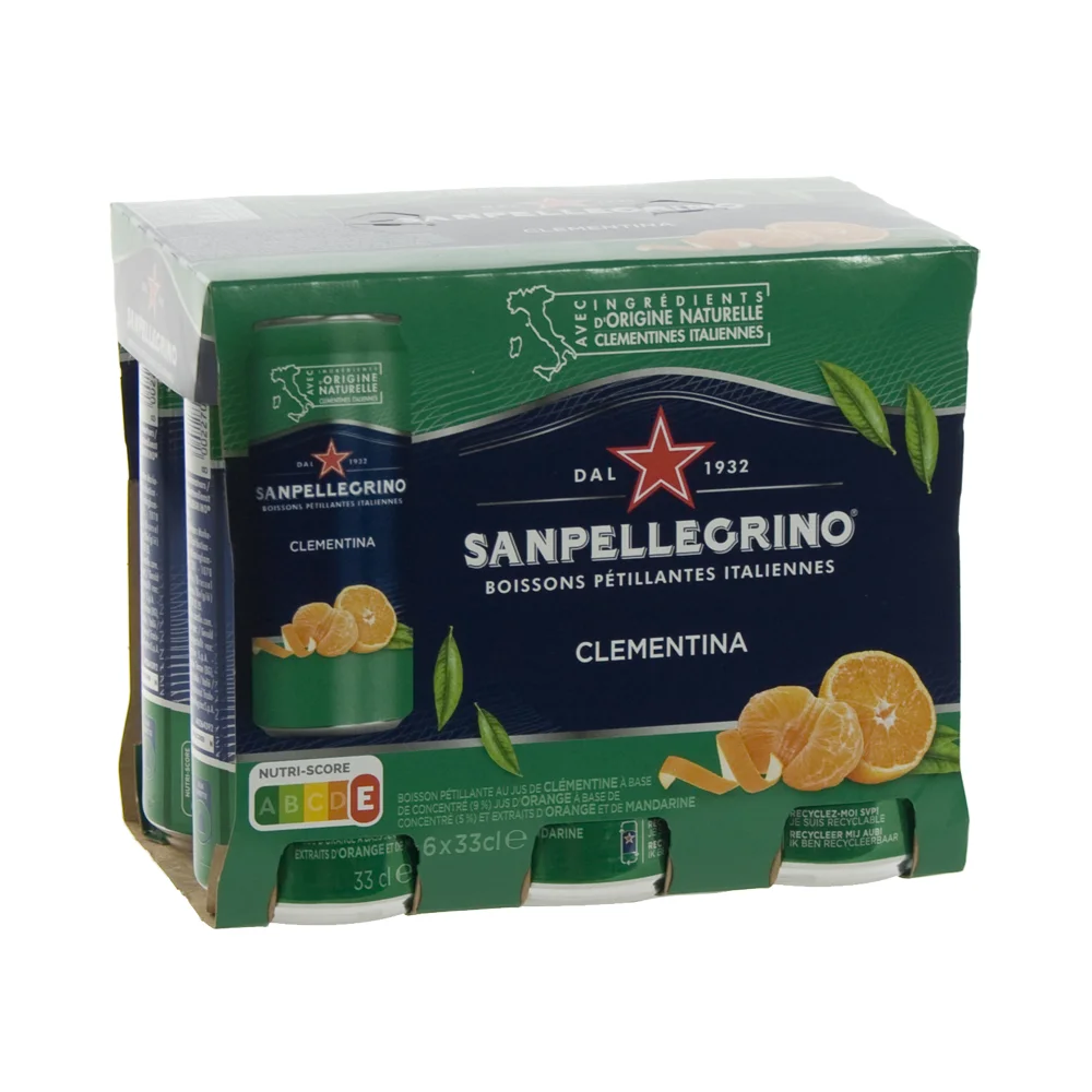 San Pellegrino Clementina  33 cl  Blik  6 pak