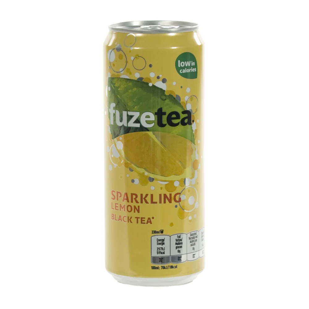 Fuze Tea BLIK  Black Sprankling  33 cl  Blik