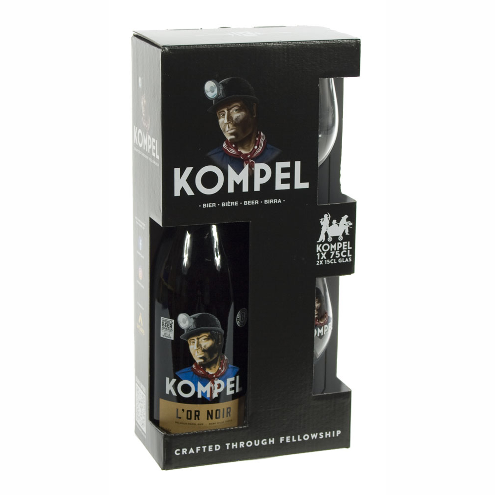 Kompel L'Or Noir Giftpack  75 cl  1fles + 2glazen