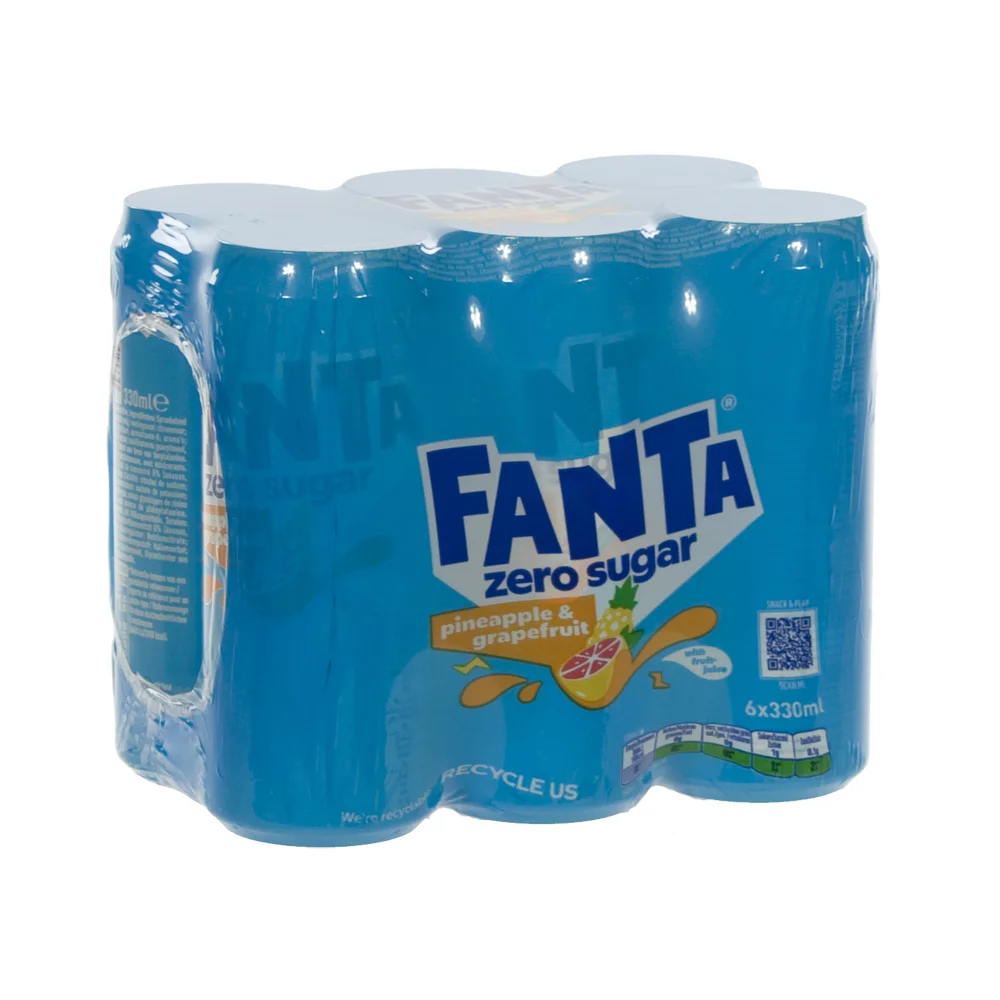 Fanta BLIK  Pineapple&grapefruit zero  33 cl  Blik  6 pak