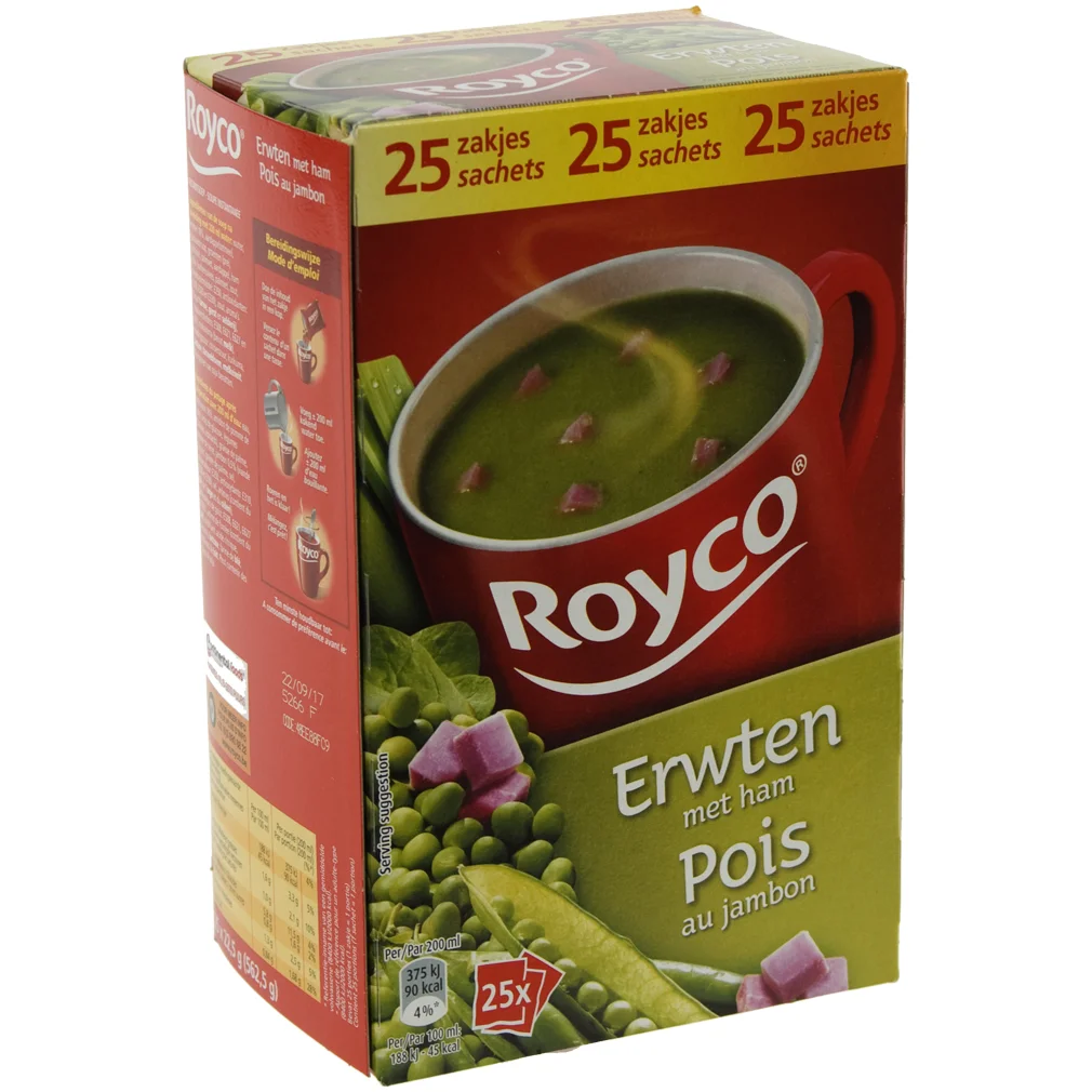Royco soep doos  Erwten  Doos 25 st