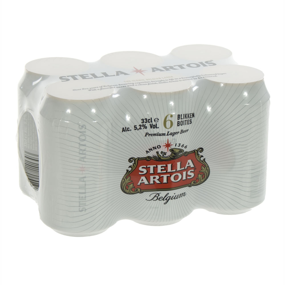 Stella  33 cl  Blik  6 pak