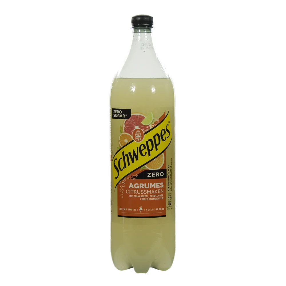 Schweppes agrum PET  Zero  1,5 liter  Fles