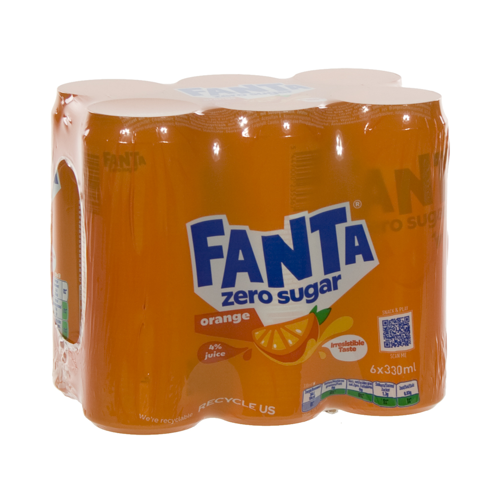 Fanta BLIK  Zero  33 cl  Blik  6 pak