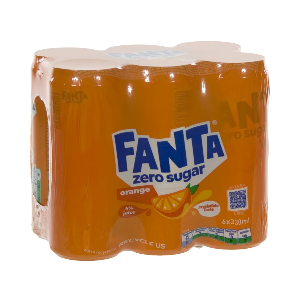 Fanta BLIK  Zero  33 cl  Blik  6 pak