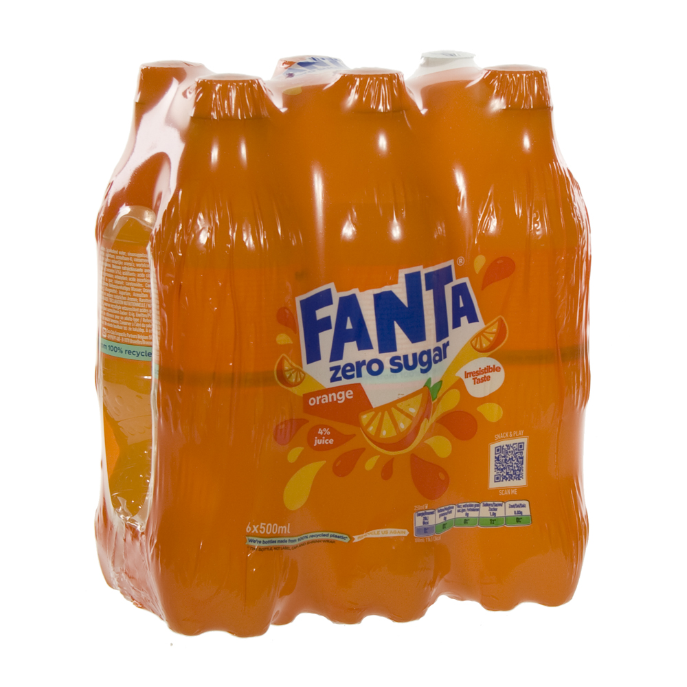 Fanta  PET  Zero  50 cl  Pak  6 st