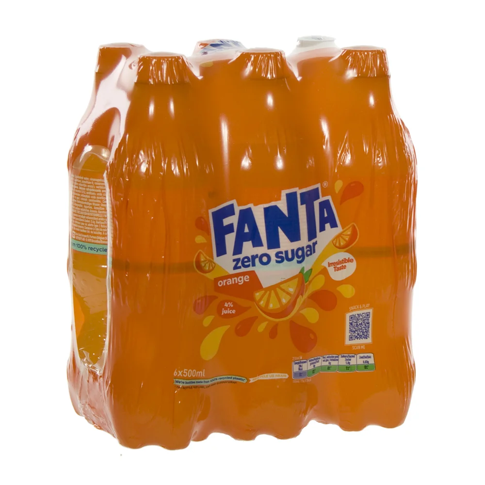 Fanta  PET  Zero  50 cl  Pak  6 st