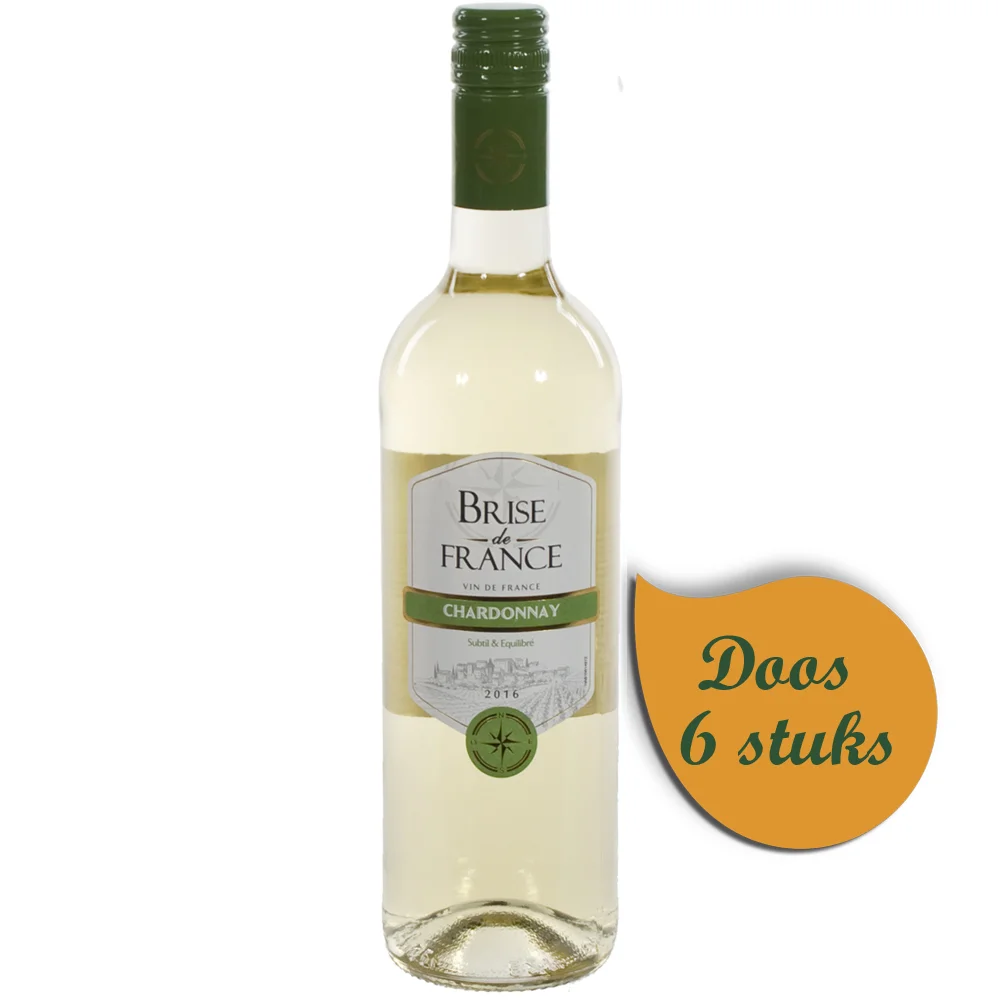 Brise de France VDP d' Oc Chardonnay 13.5%  Wit  75 cl  Doos  6 st