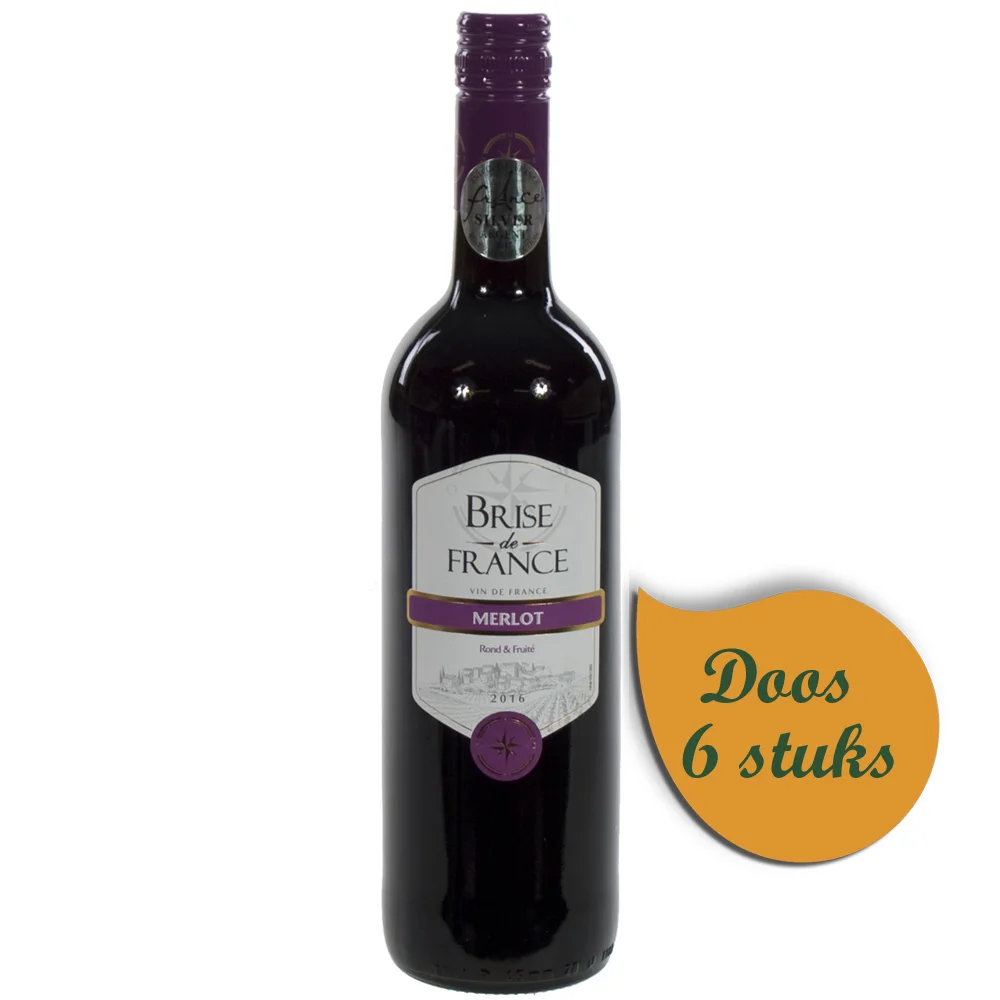 Brise de France VDP d' Oc Merlot 13%  Rood  75 cl  Doos  6 st