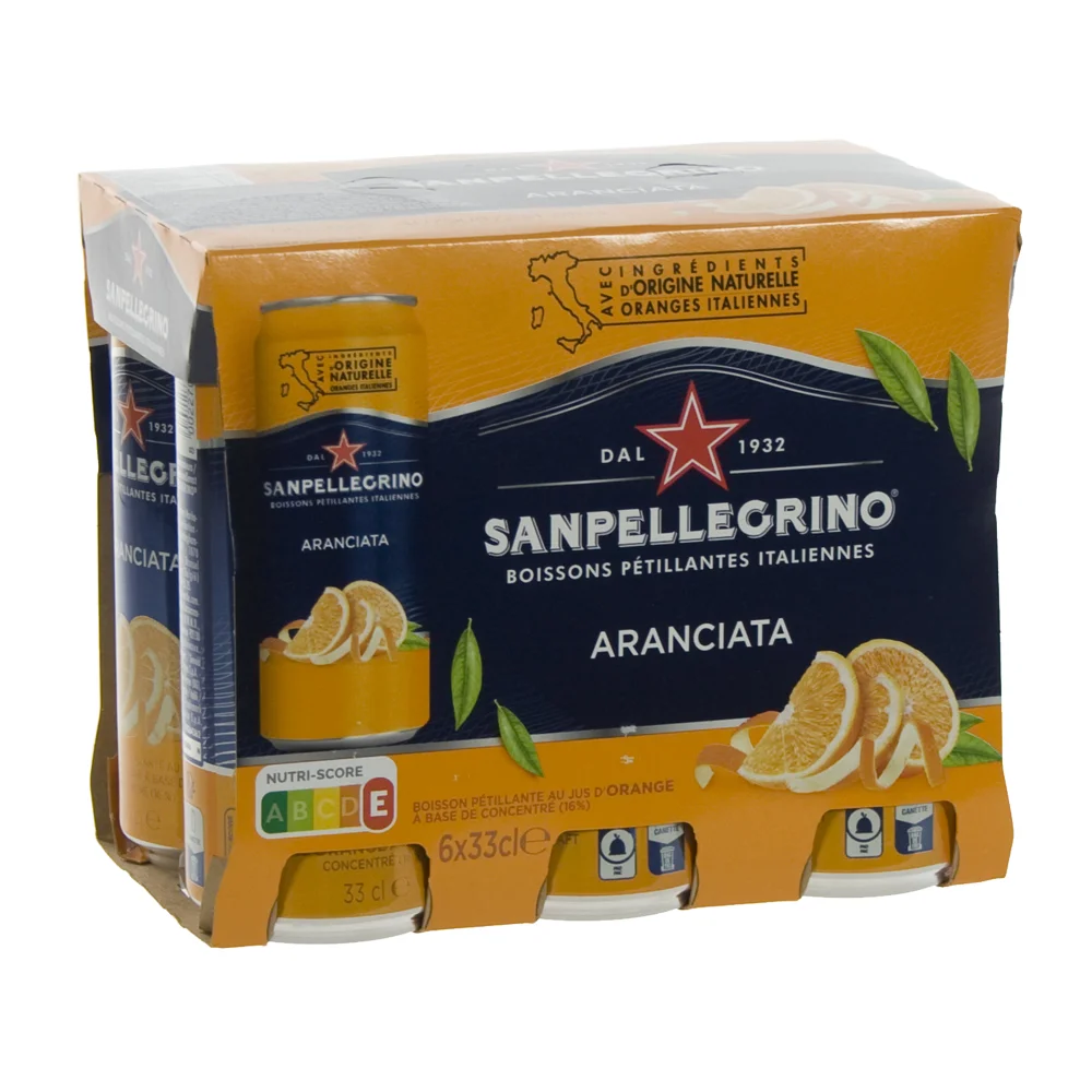 San Pellegrino Aranciata  33 cl  Blik  6 pak