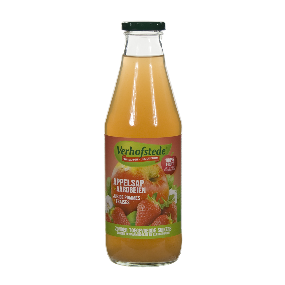 Verhofstede Fruitsap  Appel aardbei  70 cl  Fles