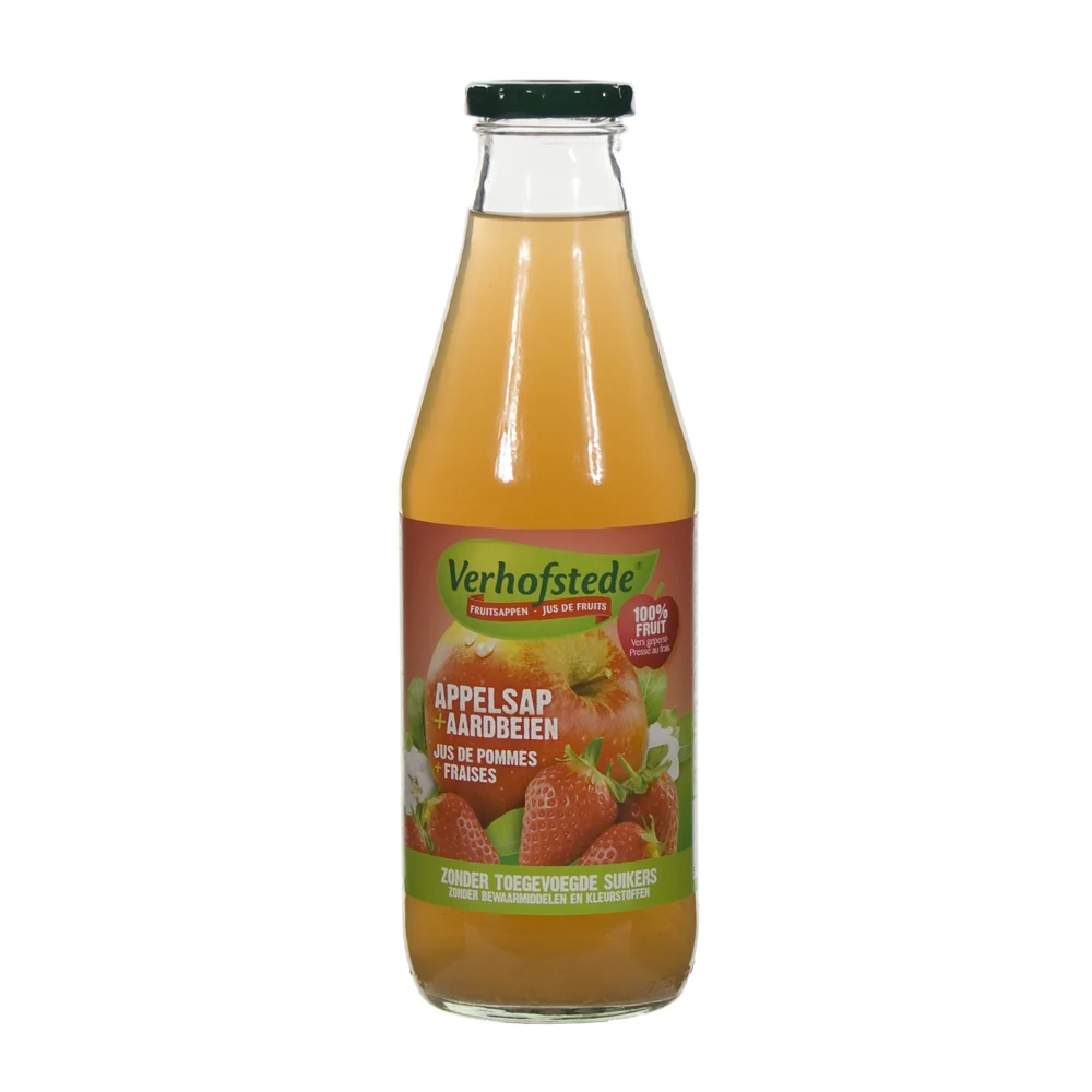 Verhofstede Fruitsap  Appel aardbei  70 cl  Fles
