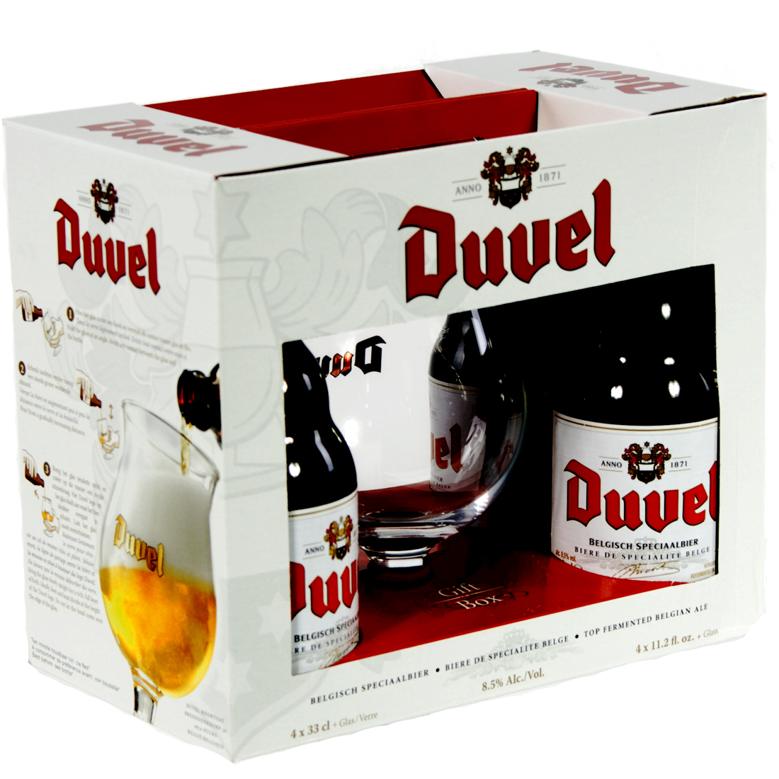 Duvel geschenkverpakking  33 cl  4fles+ 1glas