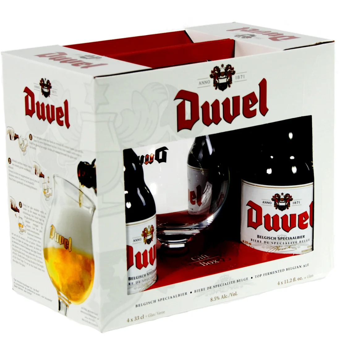 Duvel geschenkverpakking  33 cl  4fles+ 1glas