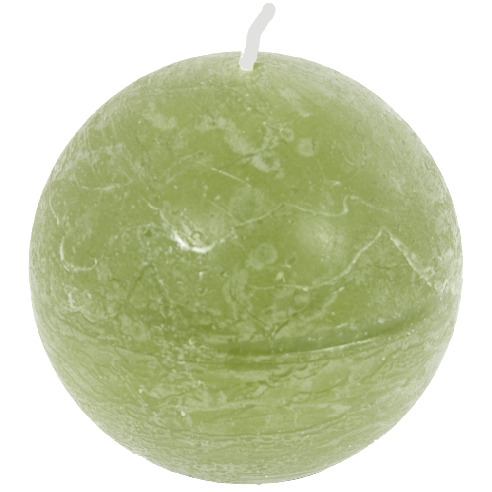Kaars rustic bol  Groen