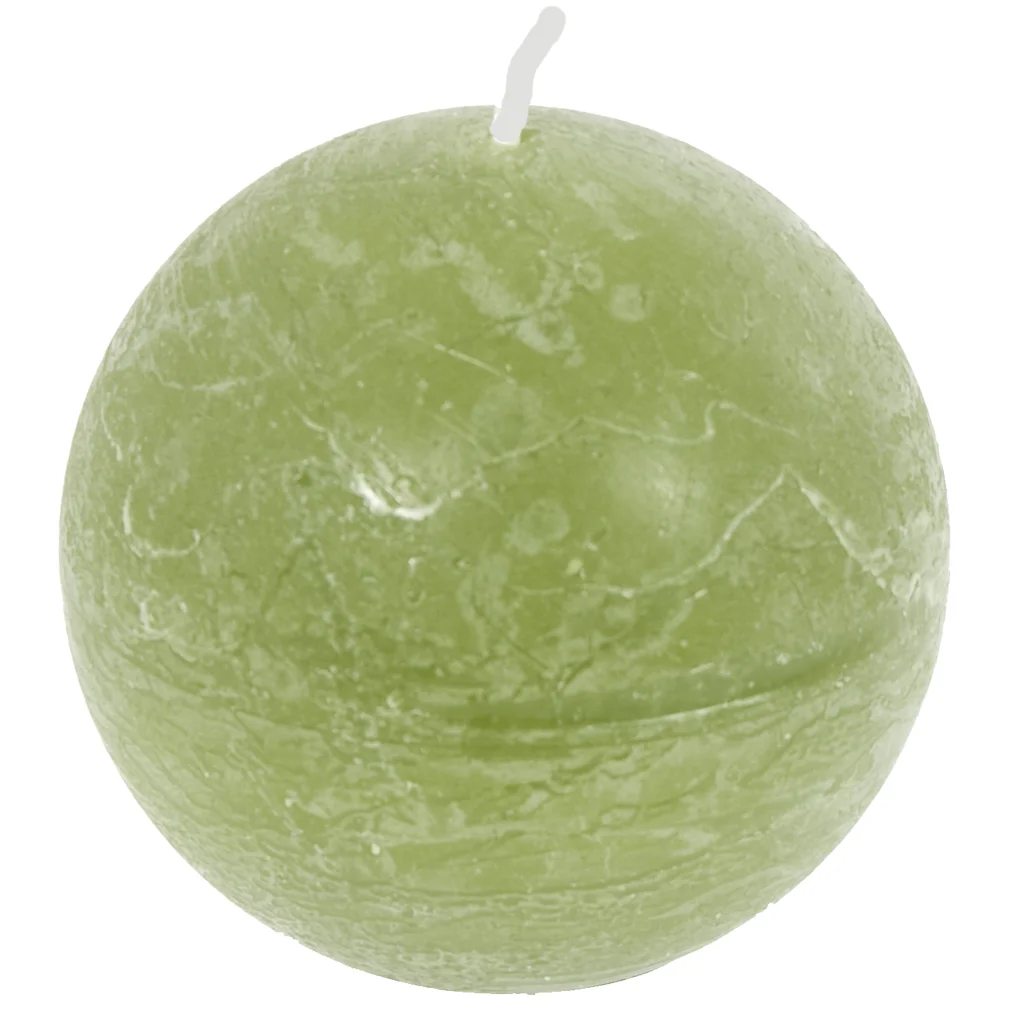 Kaars rustic bol  Groen