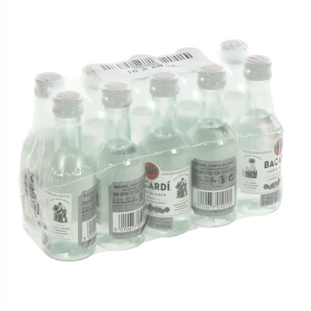 Bacardi Carta Blanca 37.5%  5 cl  Pak 10 st