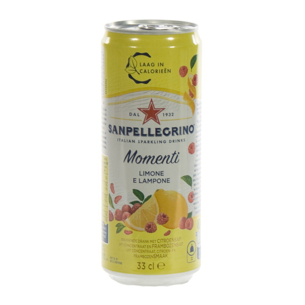 San Pellegrino Momenti citroen/framboos  33 cl  Blik