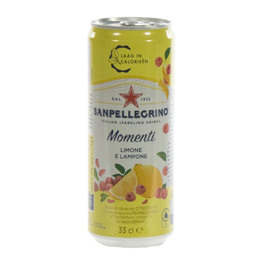 San Pellegrino Momenti citroen/framboos  33 cl  Blik