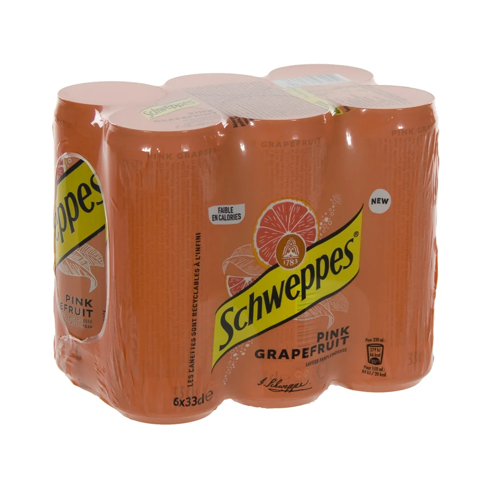 Schweppes Pink Grapefruit Blik  33 cl  Blik  6 pak