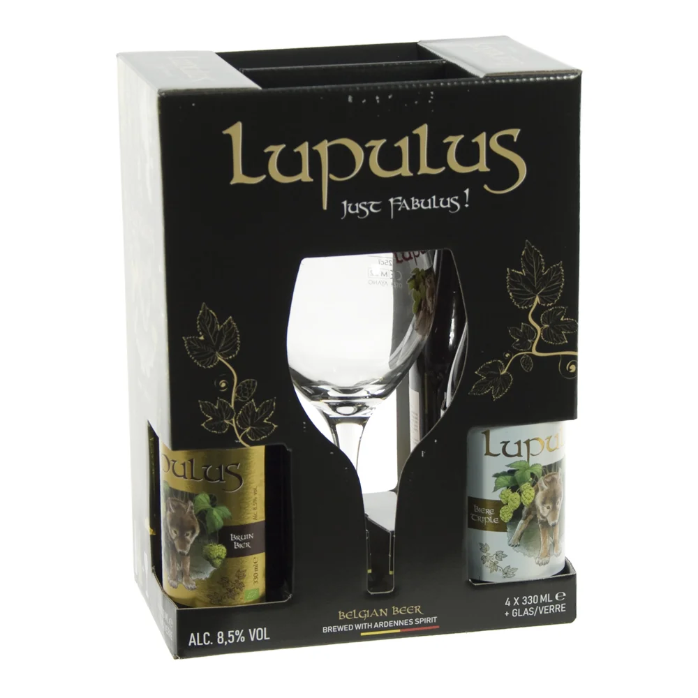 Lupulus Giftpack  33 cl  4fles+ 1glas
