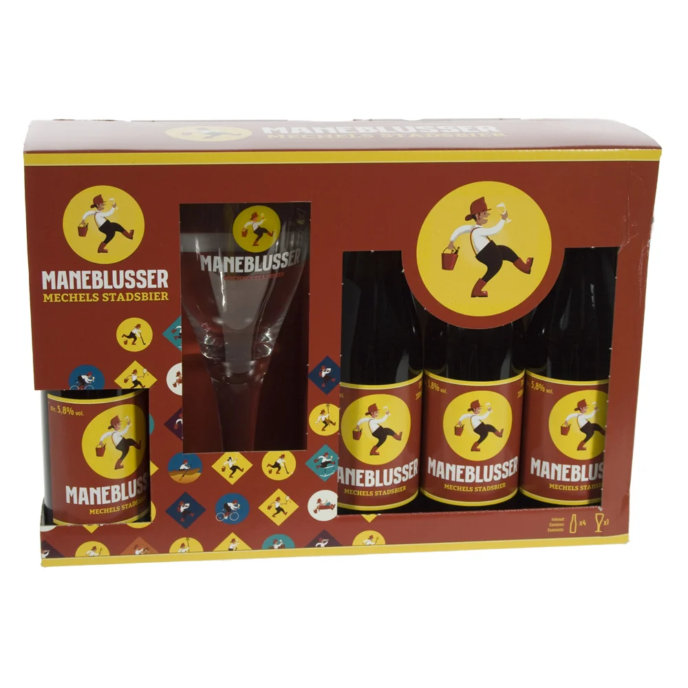 Maneblusser geschenk  33 cl  4fles+ 1glas