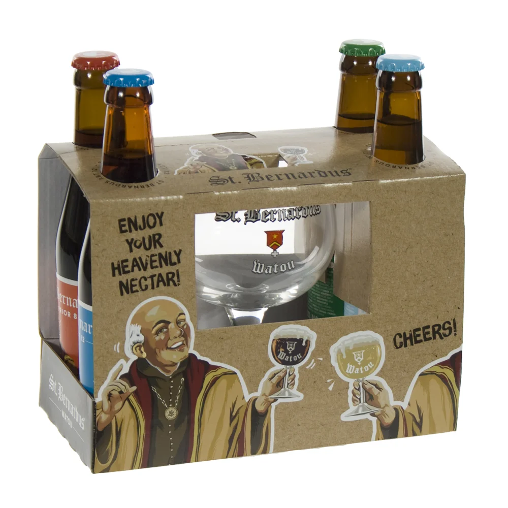 St Bernardus geschenk  33 cl  4fles+ 1glas