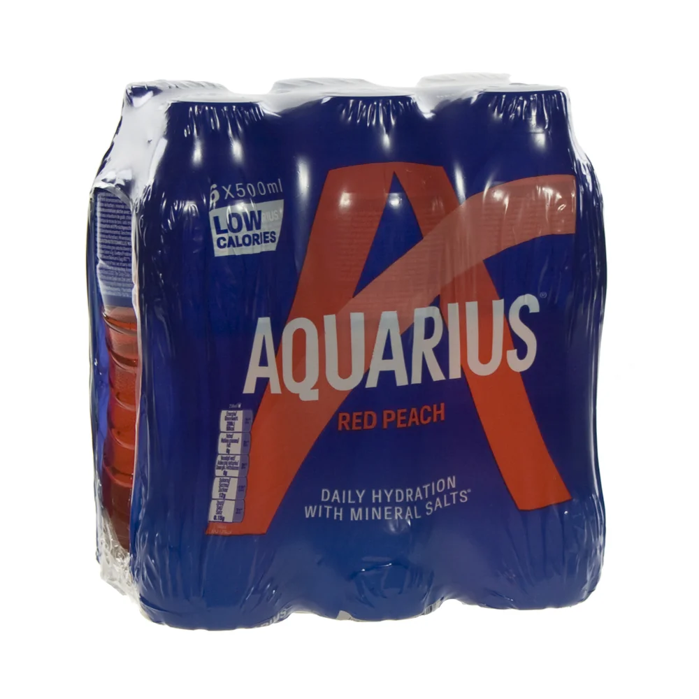 Aquarius  Red Peach  50 cl  Pak  6 st